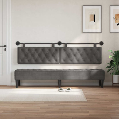 Testata appesa Grigio scuro 210 x 55 x 7 cm Velluto