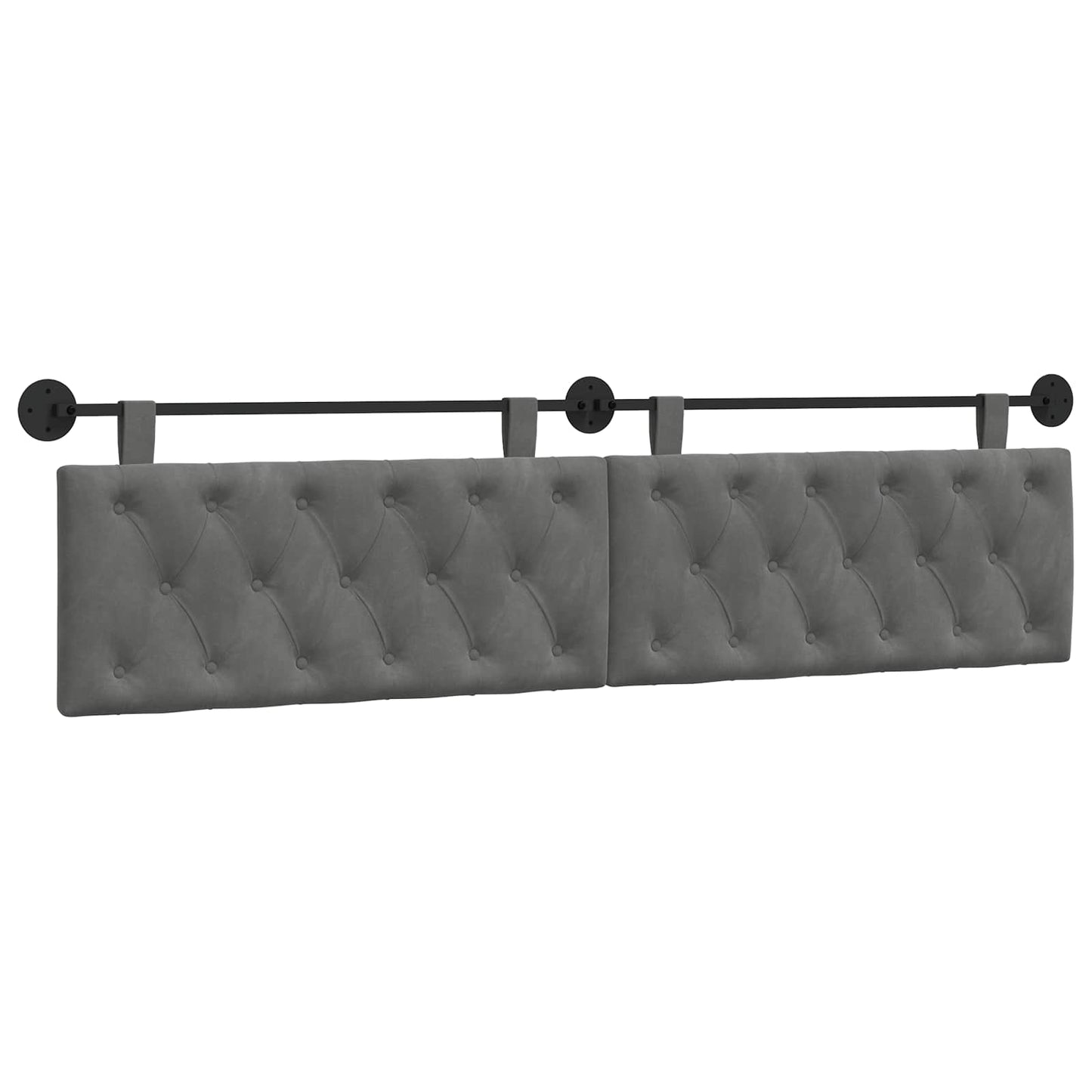 Testata appesa Grigio scuro 210 x 55 x 7 cm Velluto