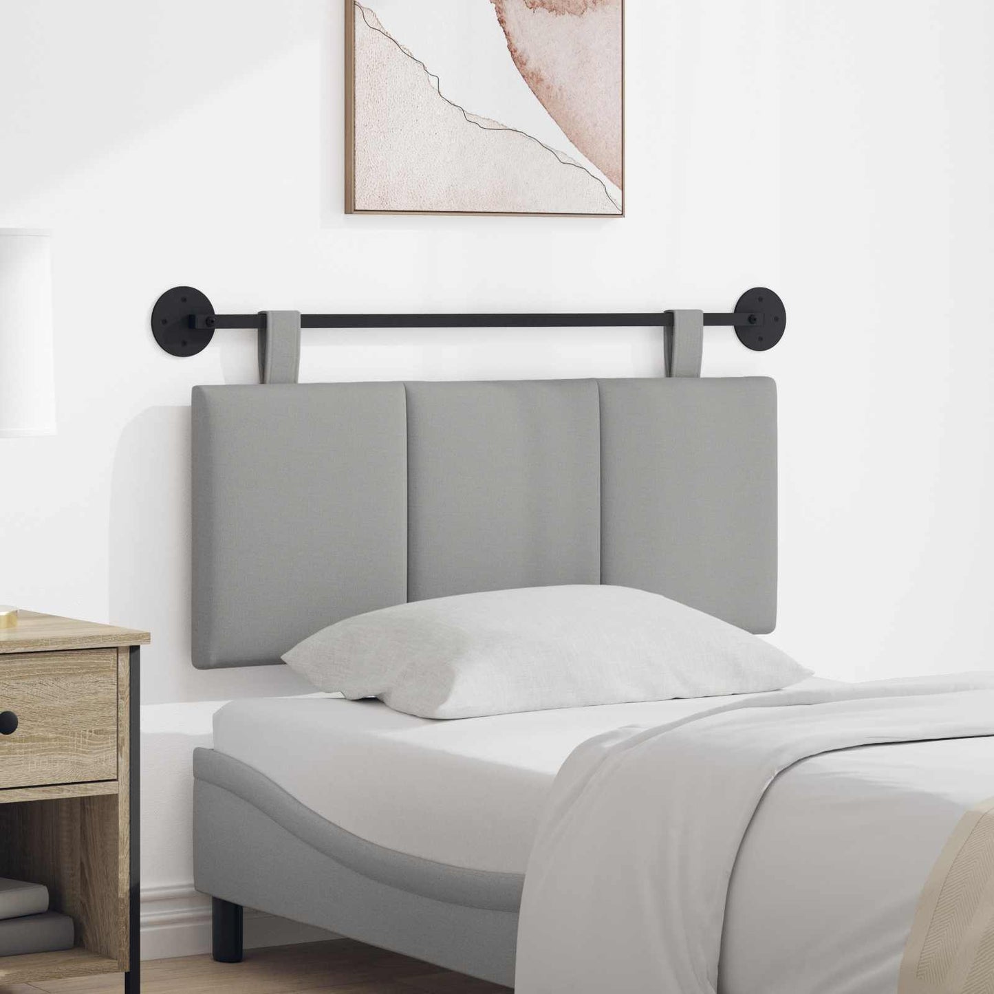 Testata appesa Rigato Grigio Nuvola 110 x 55 x 5 cm Tessuto