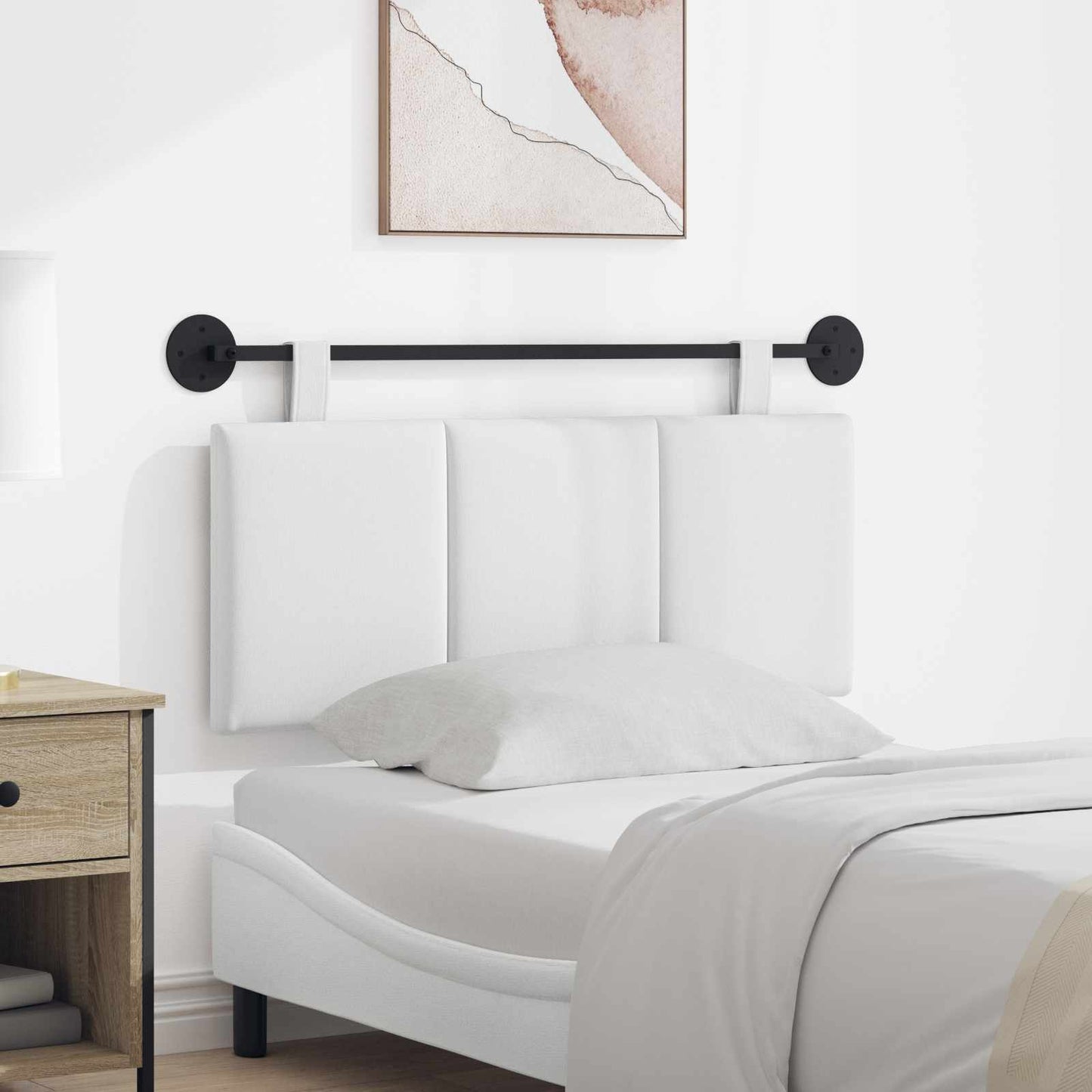 Testata appesa Rigato Bianco 110 x 55 x 5 cm Tessuto