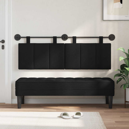 Testata appesa Montaggio a parete Nero 150 x 55 x 5 cm Tessuto