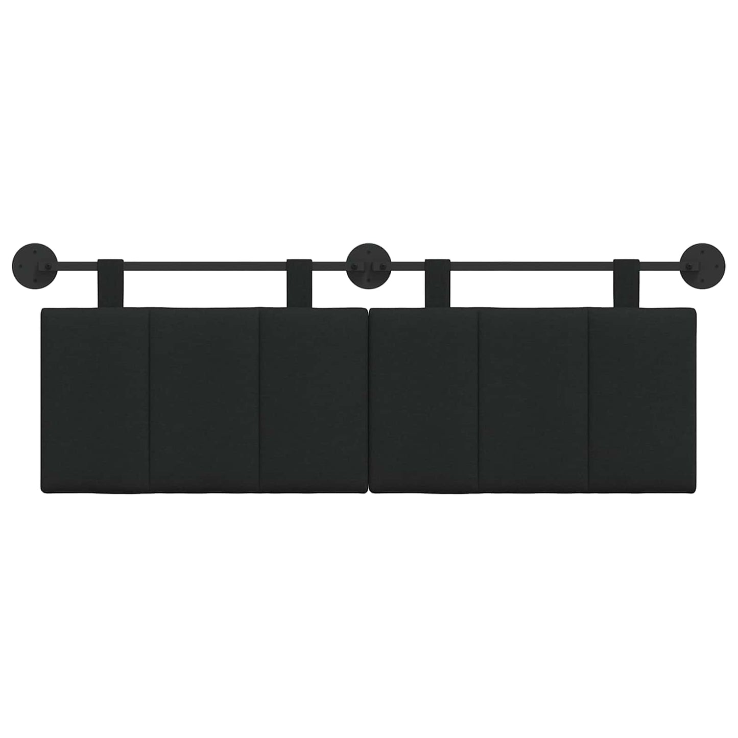 Testata appesa Montaggio a parete Nero 150 x 55 x 5 cm Tessuto