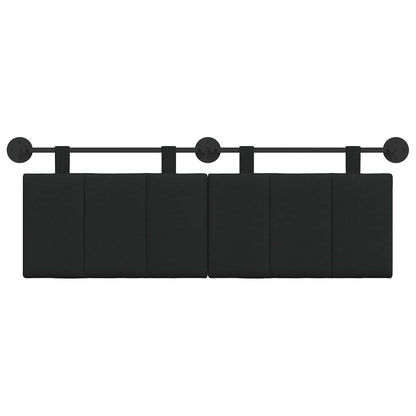 Testata appesa Montaggio a parete Nero 150 x 55 x 5 cm Tessuto