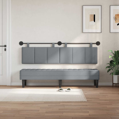 Testata appesa Rigato Grigio chiaro 190 x 55 x 5 cm Tessuto