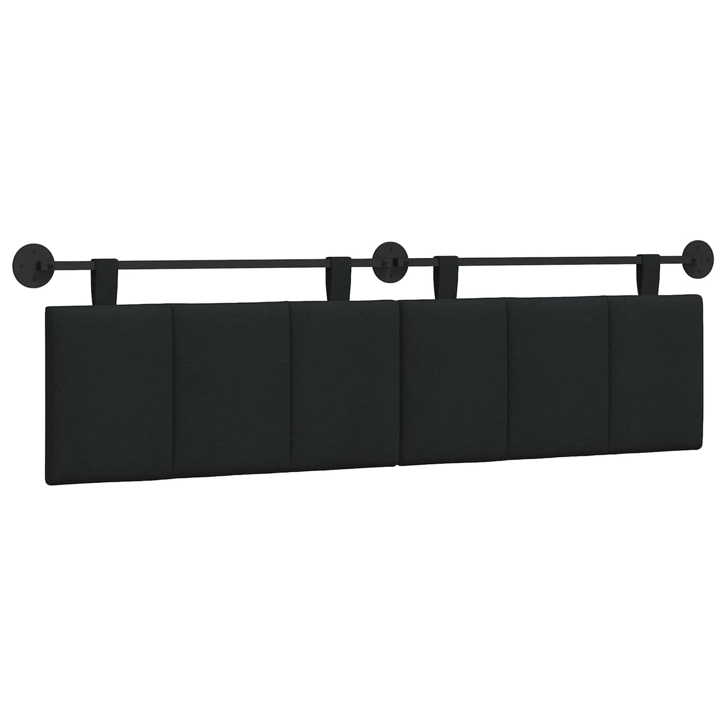 Testata appesa Montaggio a parete Nero 190 x 55 x 5 cm Tessuto