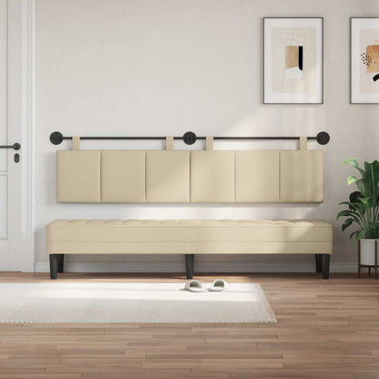 Testata appesa Montaggio a parete Crema 210 x 55 x 5 cm Tessuto