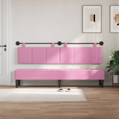 Testata appesa Montaggio a parete Rosa 210 x 55 x 5 cm Tessuto
