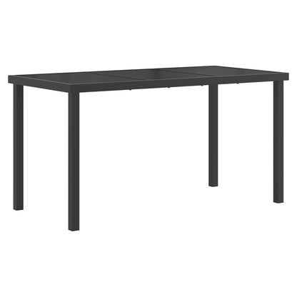 Set di Mobili da Esterno 5 pcs Nero e antracite Acciaio