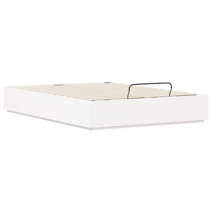 Letto ottomano Bianco 140 x 200 cm Legno di pino massiccio