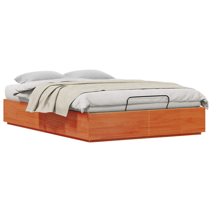Letto ottomano con archiviazione Marrone Cera 140 x 200 cm