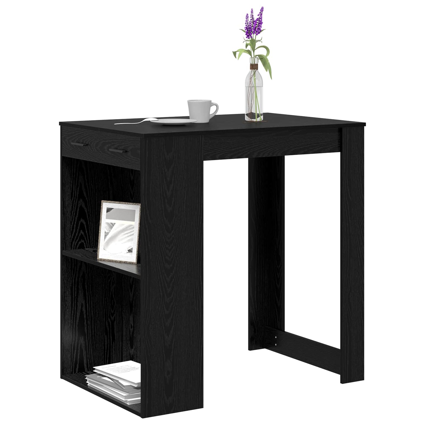 Tavolo da bar Rovere Nero 102 x 70 x 103,5 cm Legno multistrato