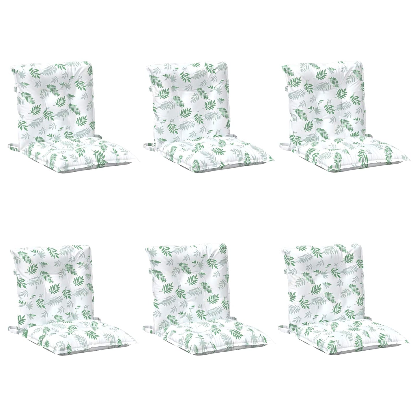 Cuscino per Sedia 6 pcs Bianco 100 x 50 x 7 cm Oxford