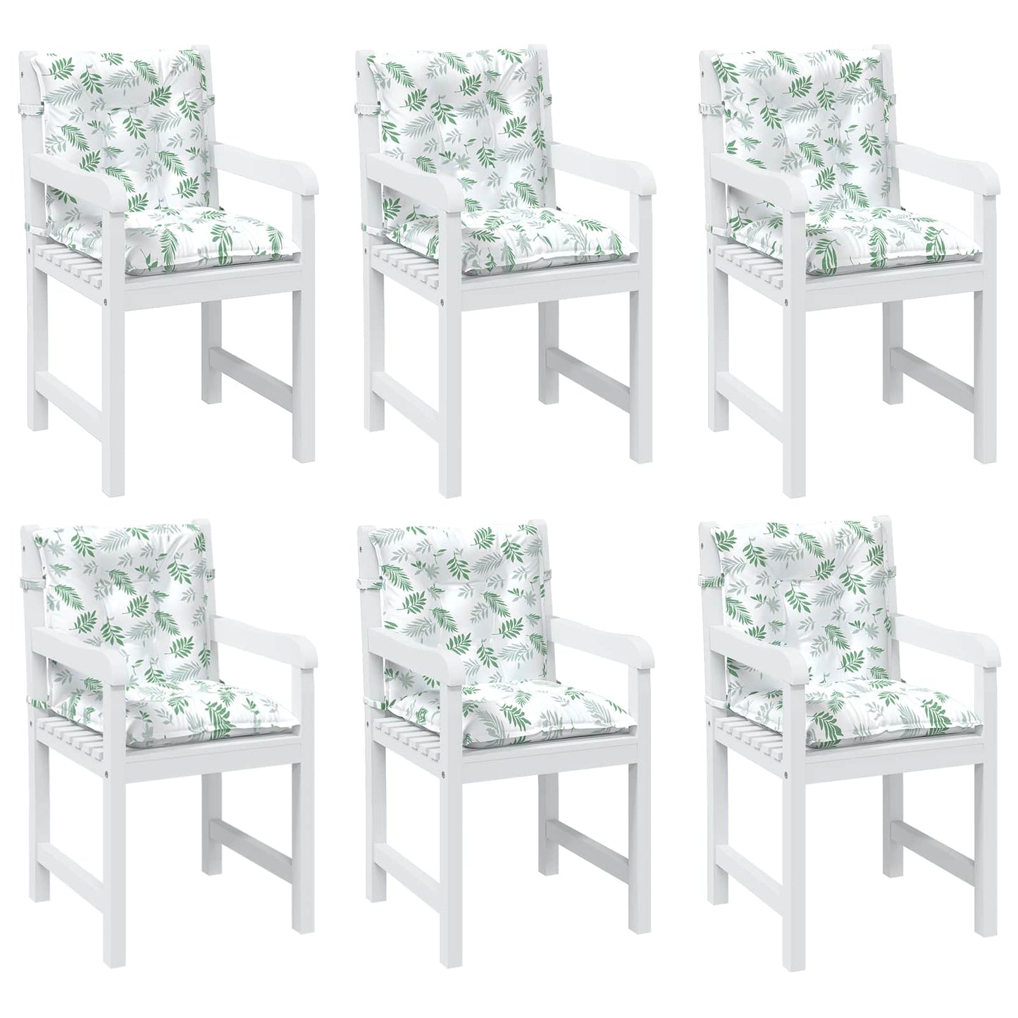 Cuscino per Sedia 6 pcs Bianco 100 x 50 x 7 cm Oxford