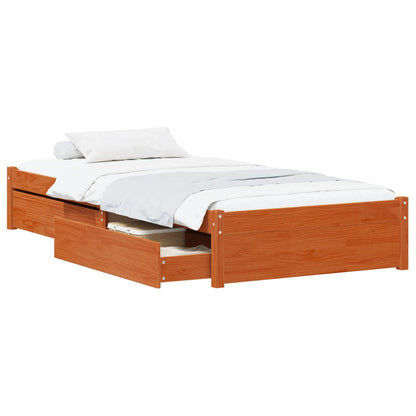 Struttura del letto 3 pcs Marrone cerato Legno di pino