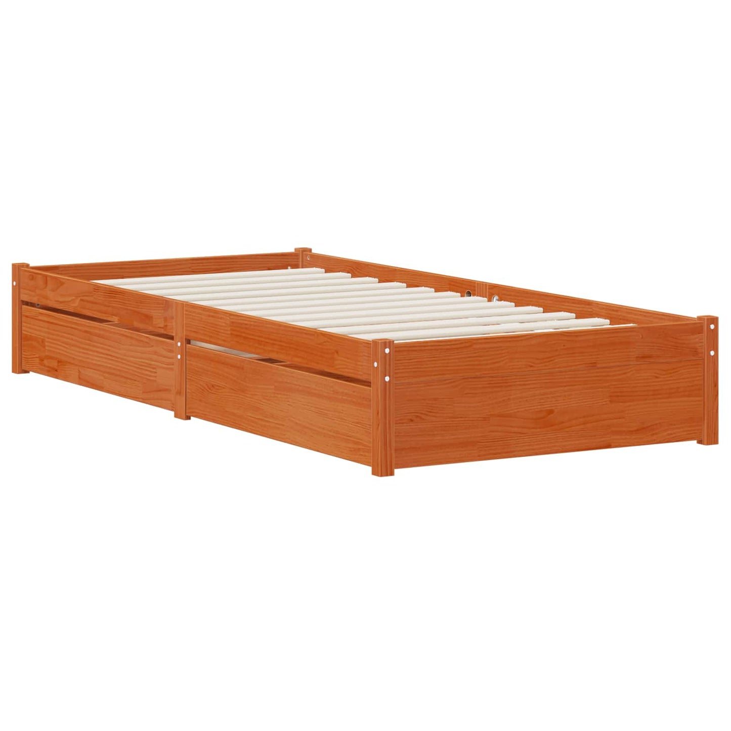 Struttura del letto 3 pcs Marrone cerato Legno di pino