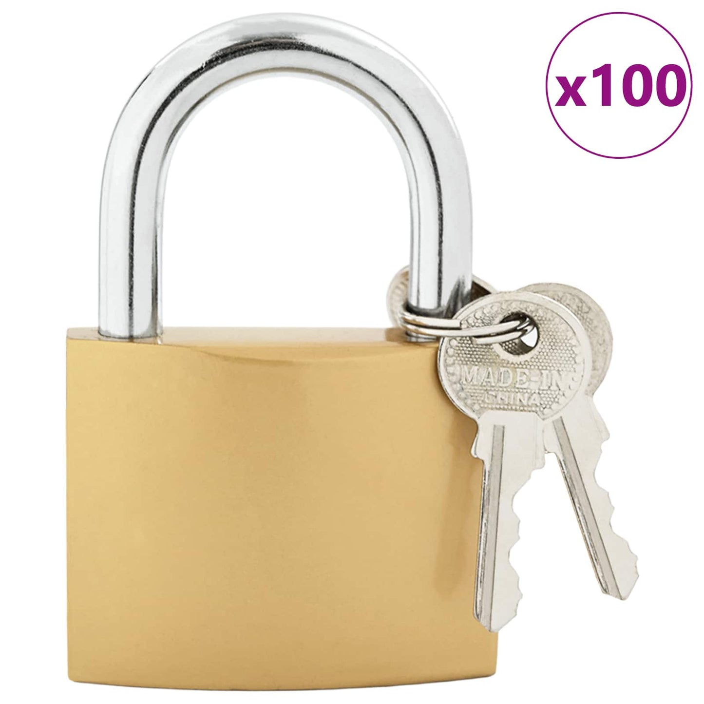 U Lock con Chiavi 100 pcs Ottone Ferro