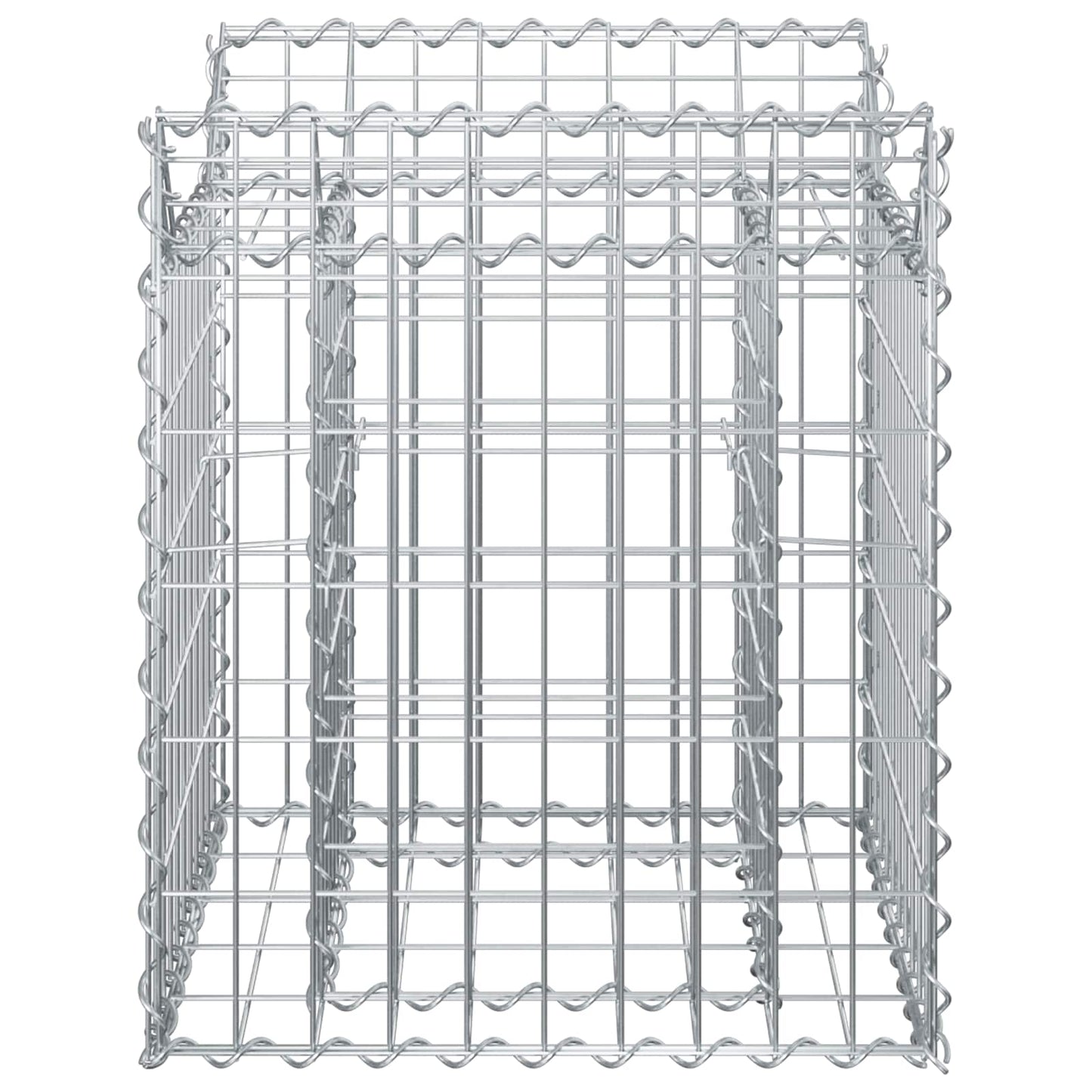 Letto rialzato in gabbione Argento 50 x 50 x 60 cm