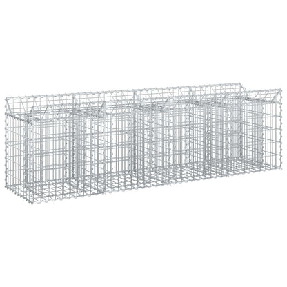 Letto rialzato in gabbione Argento 200 x 50 x 60 cm