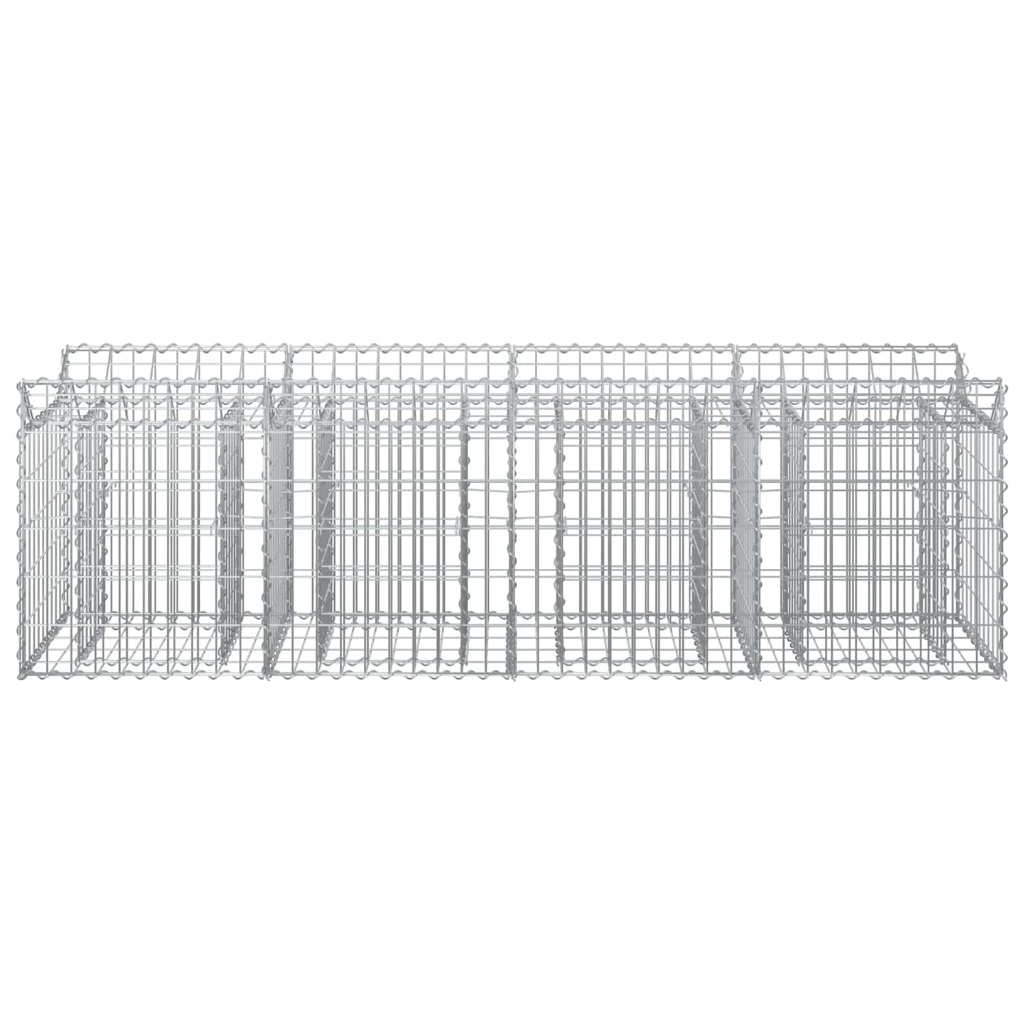 Letto rialzato in gabbione Argento 200 x 50 x 60 cm