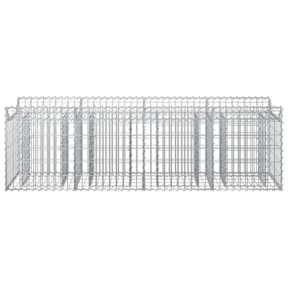 Letto rialzato in gabbione Argento 200 x 50 x 60 cm