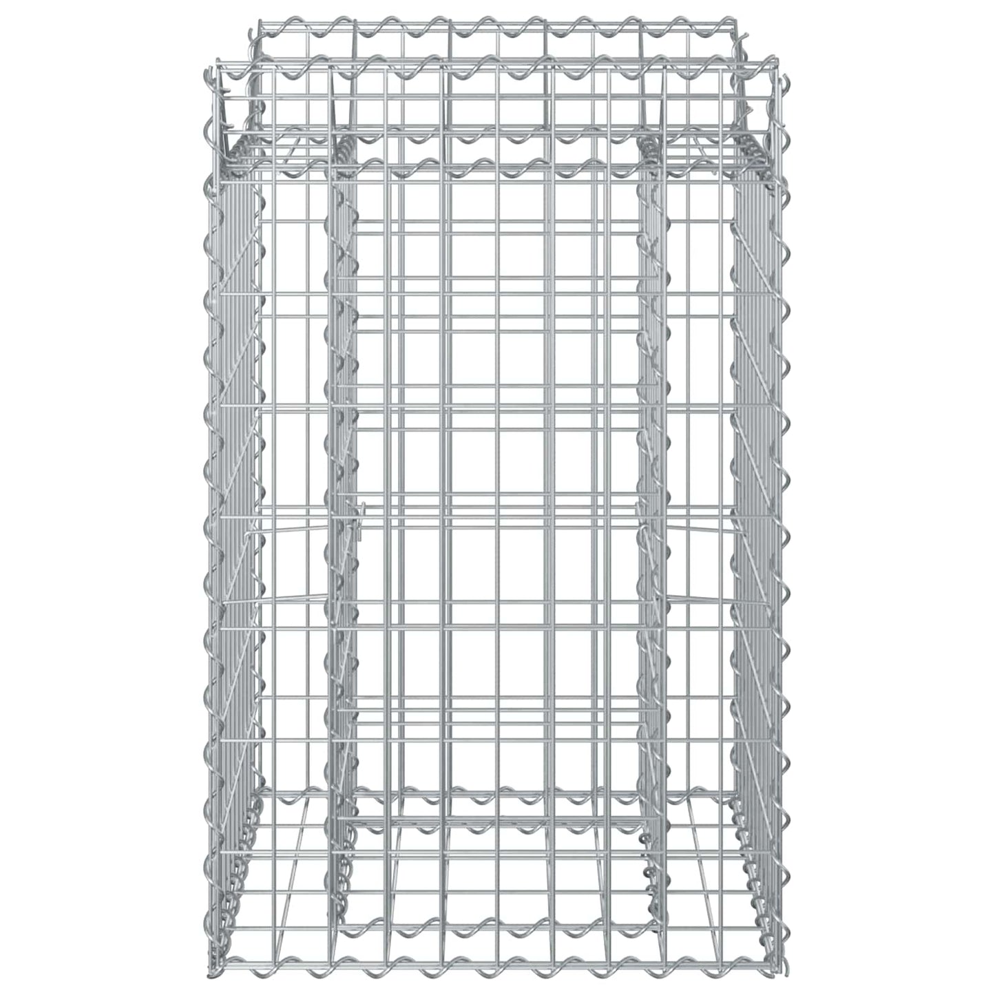 Letto rialzato in gabbione Argento 50 x 50 x 80 cm