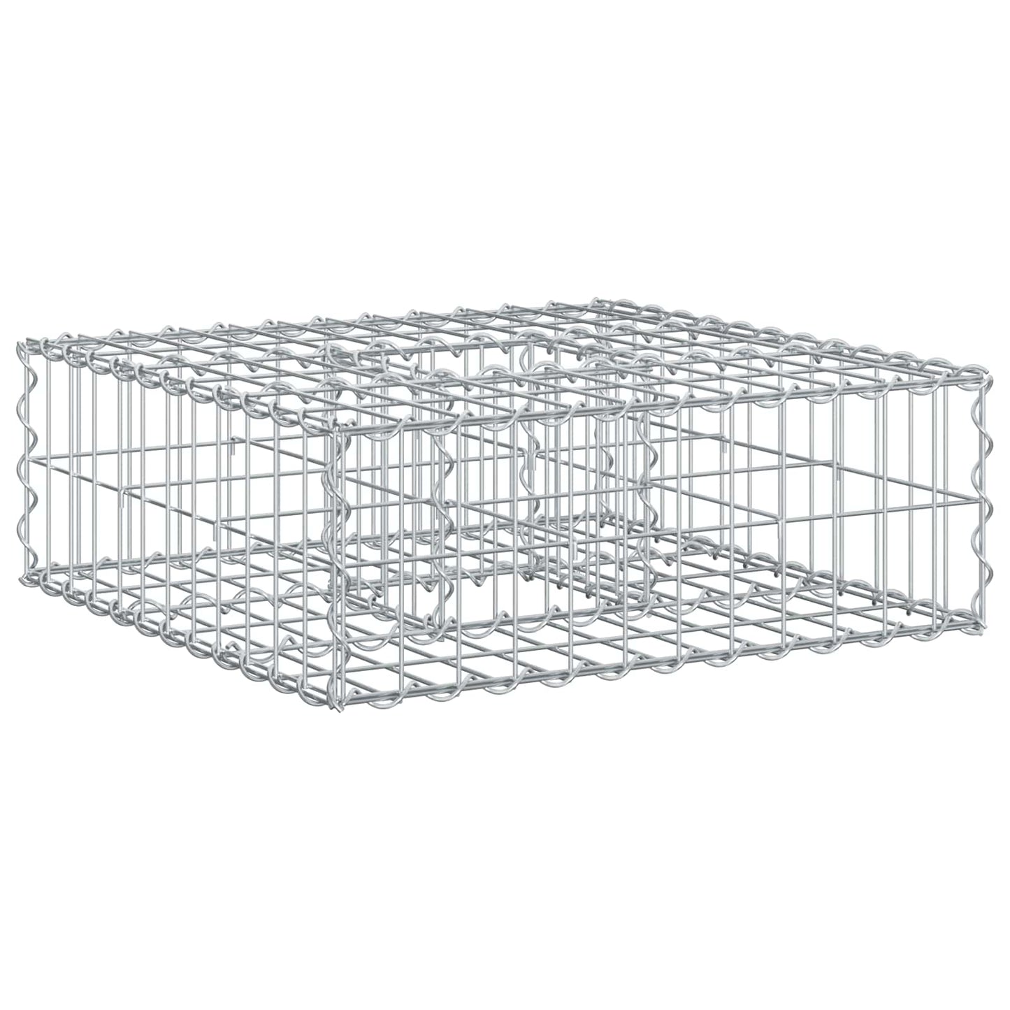 Letto rialzato in gabbione Argento 60 x 60 x 20 cm