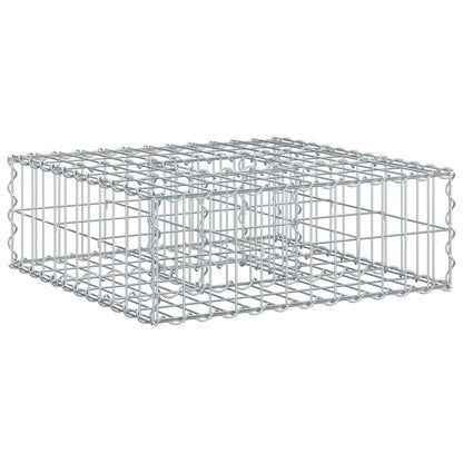 Letto rialzato in gabbione Argento 60 x 60 x 20 cm