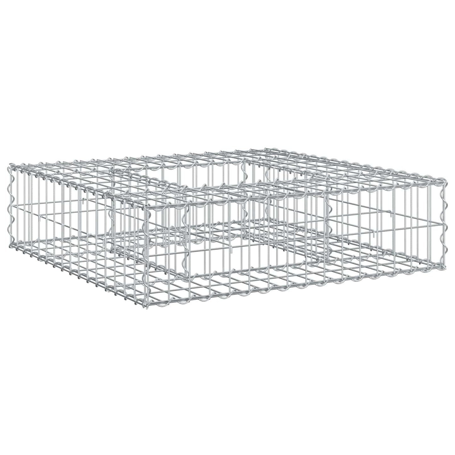 Letto rialzato in gabbione Argento 80 x 80 x 20 cm