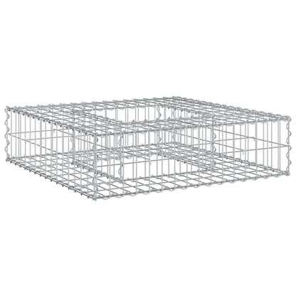 Letto rialzato in gabbione Argento 80 x 80 x 20 cm
