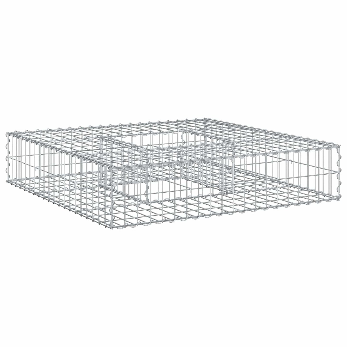 Letto rialzato in gabbione Argento 100 x 100 x 20 cm