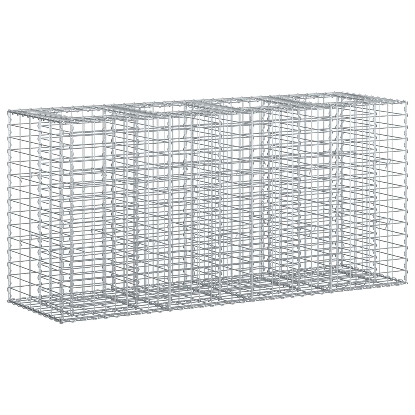 Letto rialzato in gabbione Argento 170 x 50 x 80 cm