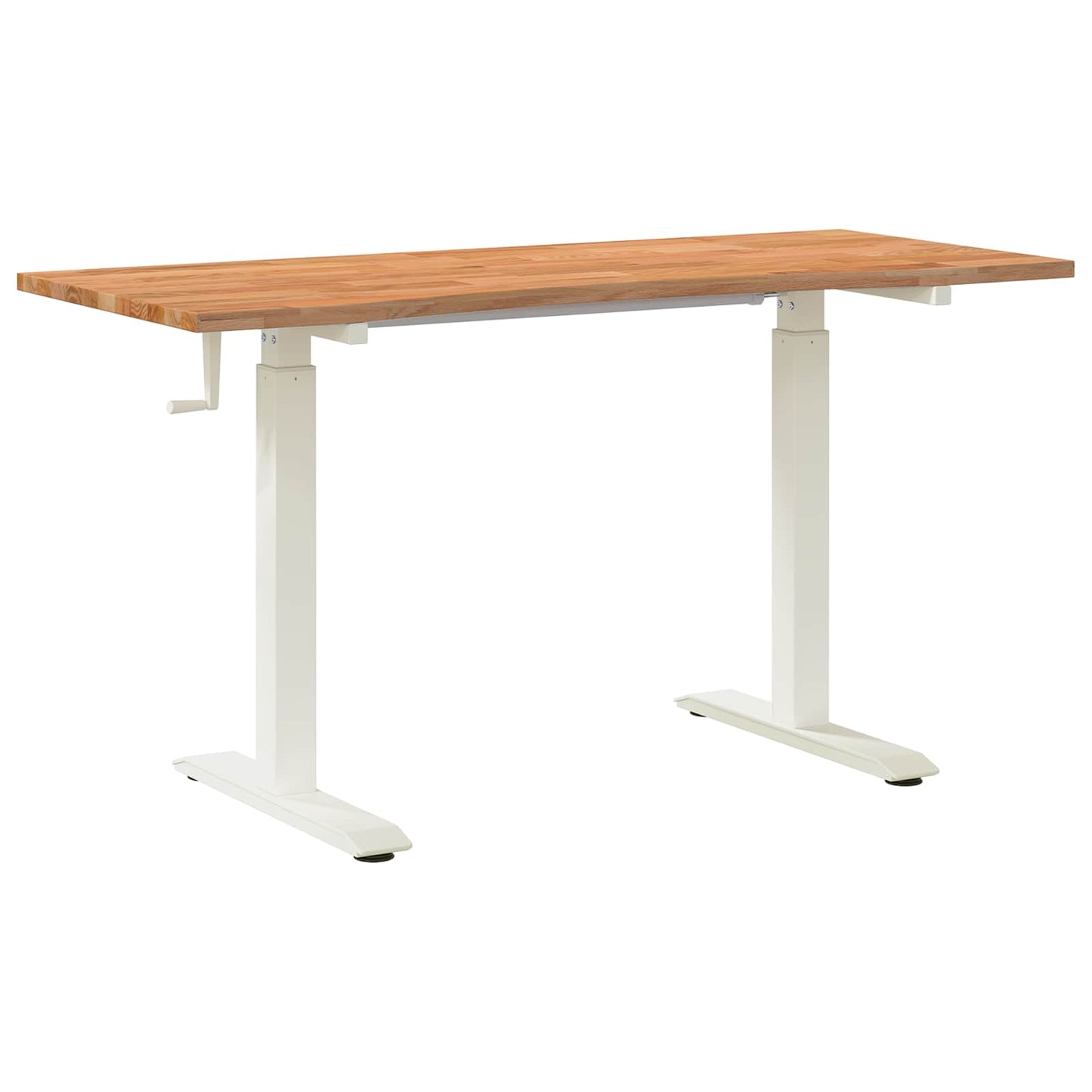 Scrivania con archiviazione Bianco e Marrone Chiaro 140 x 60 cm