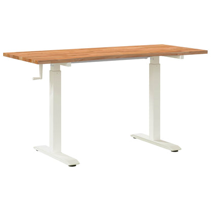 Scrivania con archiviazione Bianco e Marrone Chiaro 140 x 60 cm