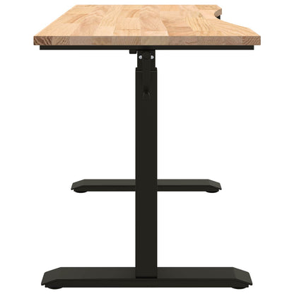 Scrivania Nero e naturale 120 x 60 cm Legno di Quercia Massello