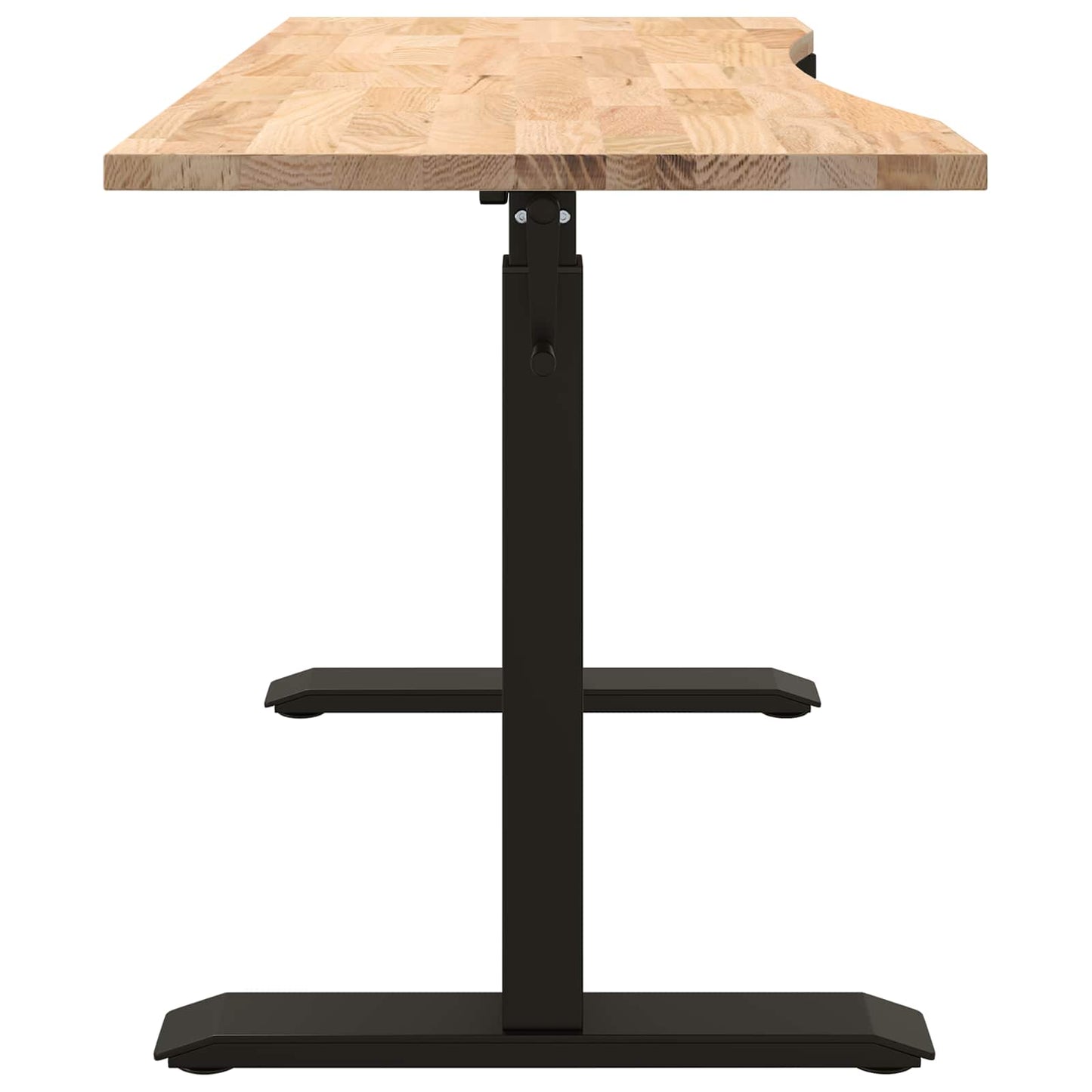 Scrivania Nero e naturale 140 x 60 cm Legno di Quercia Massello