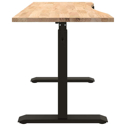 Scrivania Nero e naturale 140 x 60 cm Legno di Quercia Massello