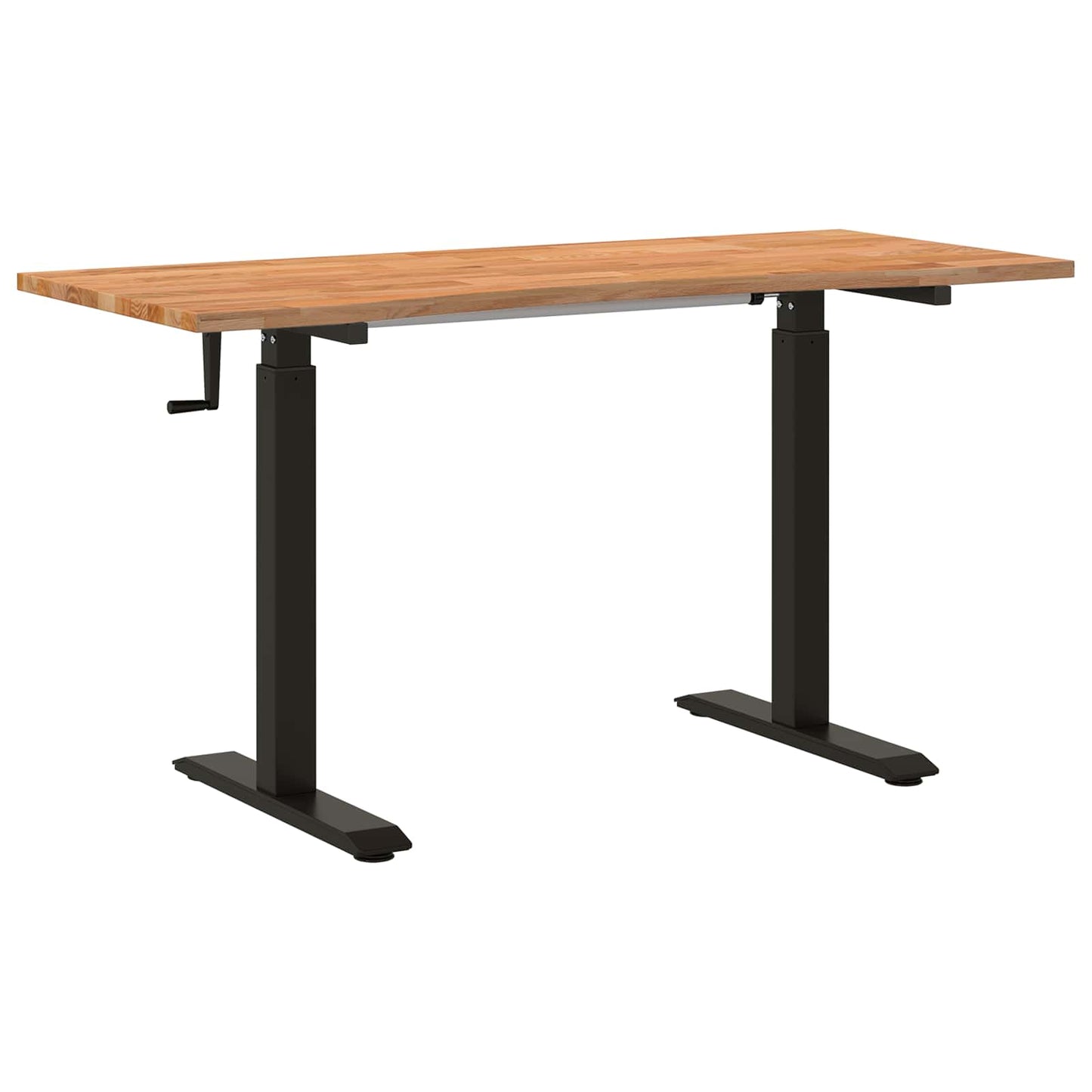 Scrivania con archiviazione Nero e Marrone Chiaro 140 x 60 cm
