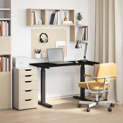 Scrivania con archiviazione Nero e Marrone Scuro 120 x 60 cm