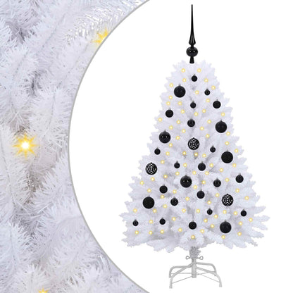 Albero di Natale Artificiale con Rami Pieghevoli Bianco 120 cm
