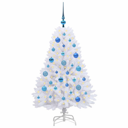 Albero di Natale Artificiale con Rami Pieghevoli Bianco 120 cm