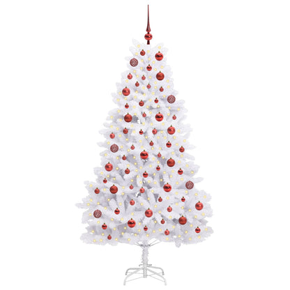 Albero di Natale Artificiale con Rami Pieghevoli Bianco 180 cm