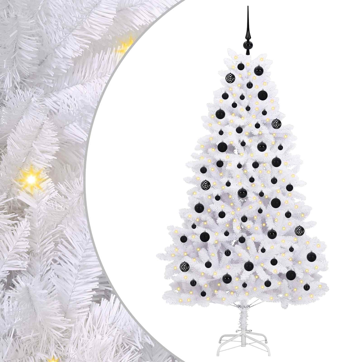 Albero di Natale Artificiale con Rami Pieghevoli Bianco 180 cm