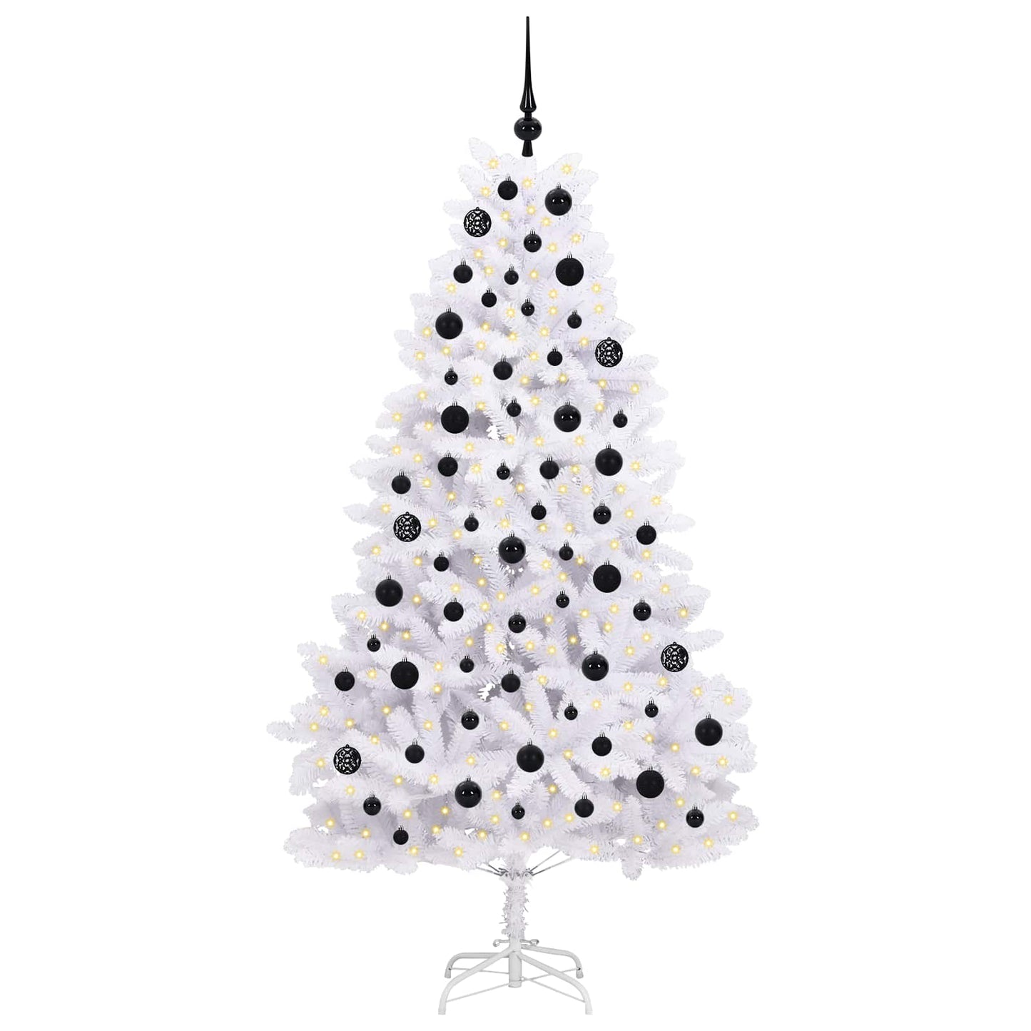 Albero di Natale Artificiale con Rami Pieghevoli Bianco 180 cm