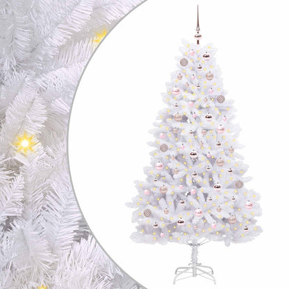 Albero di Natale Artificiale con Rami Pieghevoli Bianco 180 cm