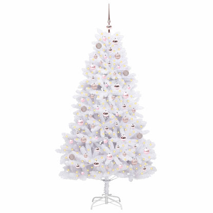Albero di Natale Artificiale con Rami Pieghevoli Bianco 180 cm