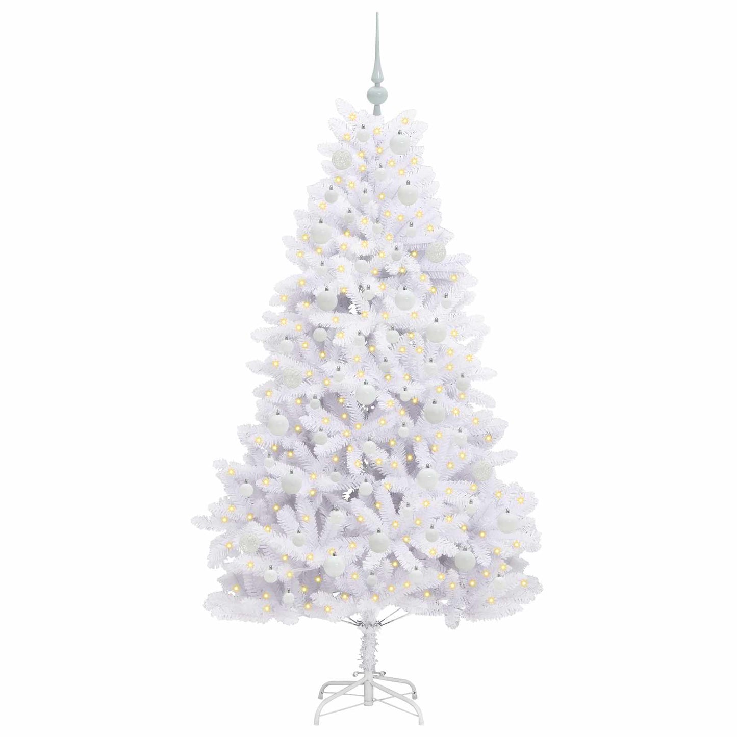 Albero di Natale Artificiale con Rami Pieghevoli Bianco 180 cm