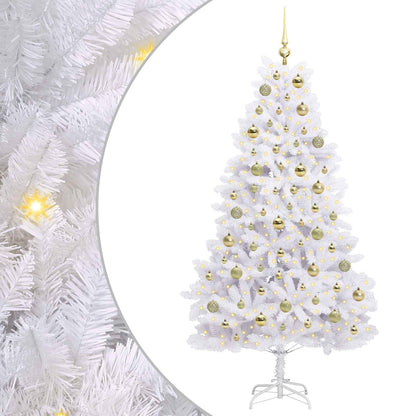 Albero di Natale Artificiale con Rami Pieghevoli Bianco 180 cm