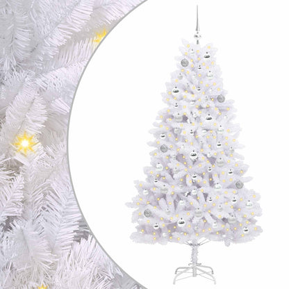 Albero di Natale Artificiale con Rami Pieghevoli Bianco 180 cm