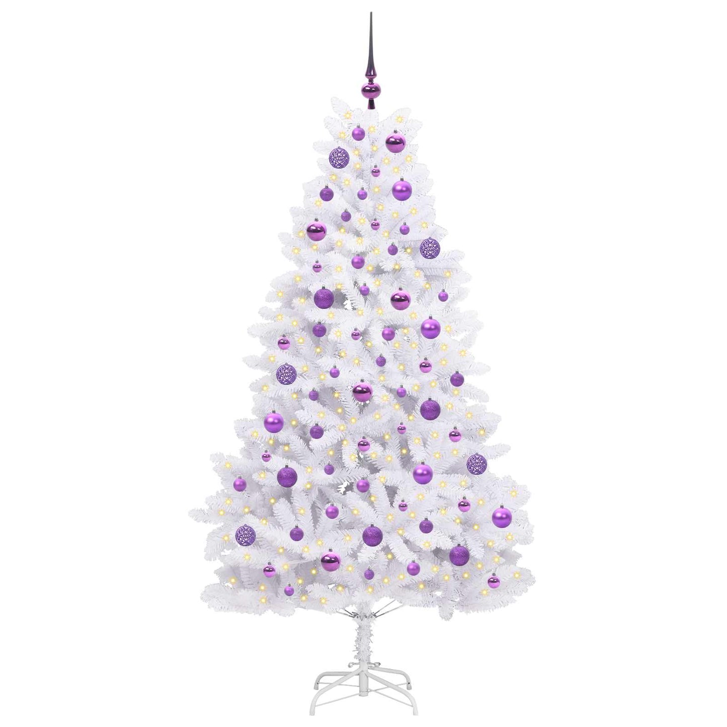 Albero di Natale Artificiale con Rami Pieghevoli Bianco 180 cm