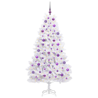 Albero di Natale Artificiale con Rami Pieghevoli Bianco 180 cm